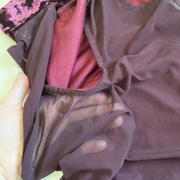 Purple mesh and crushed velvet bodysuit - Picture 5 of 8